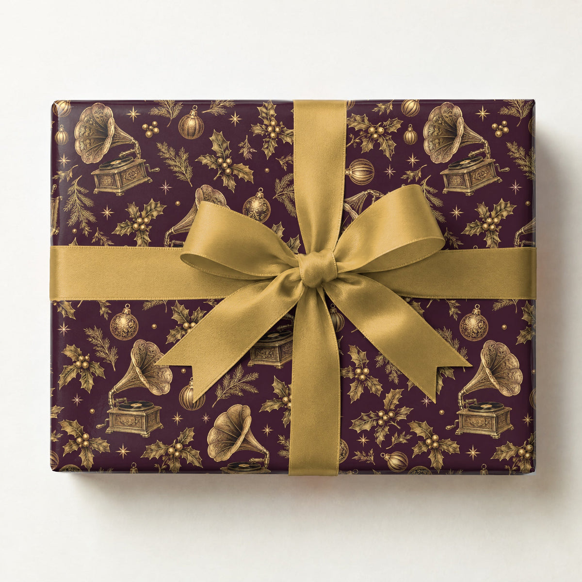 Golden Gramophone Victorian Wrapping Paper