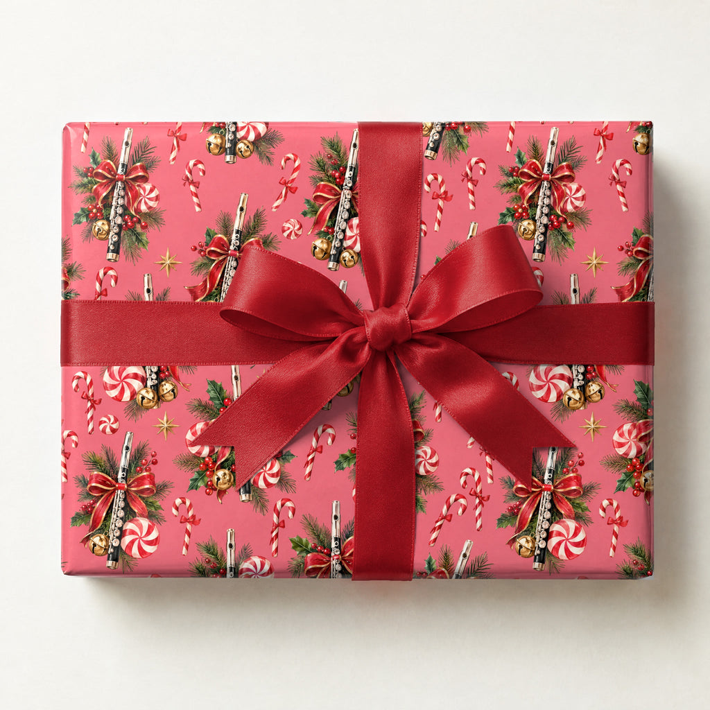 Peppermint Piccolo Swirl Wrapping Paper
