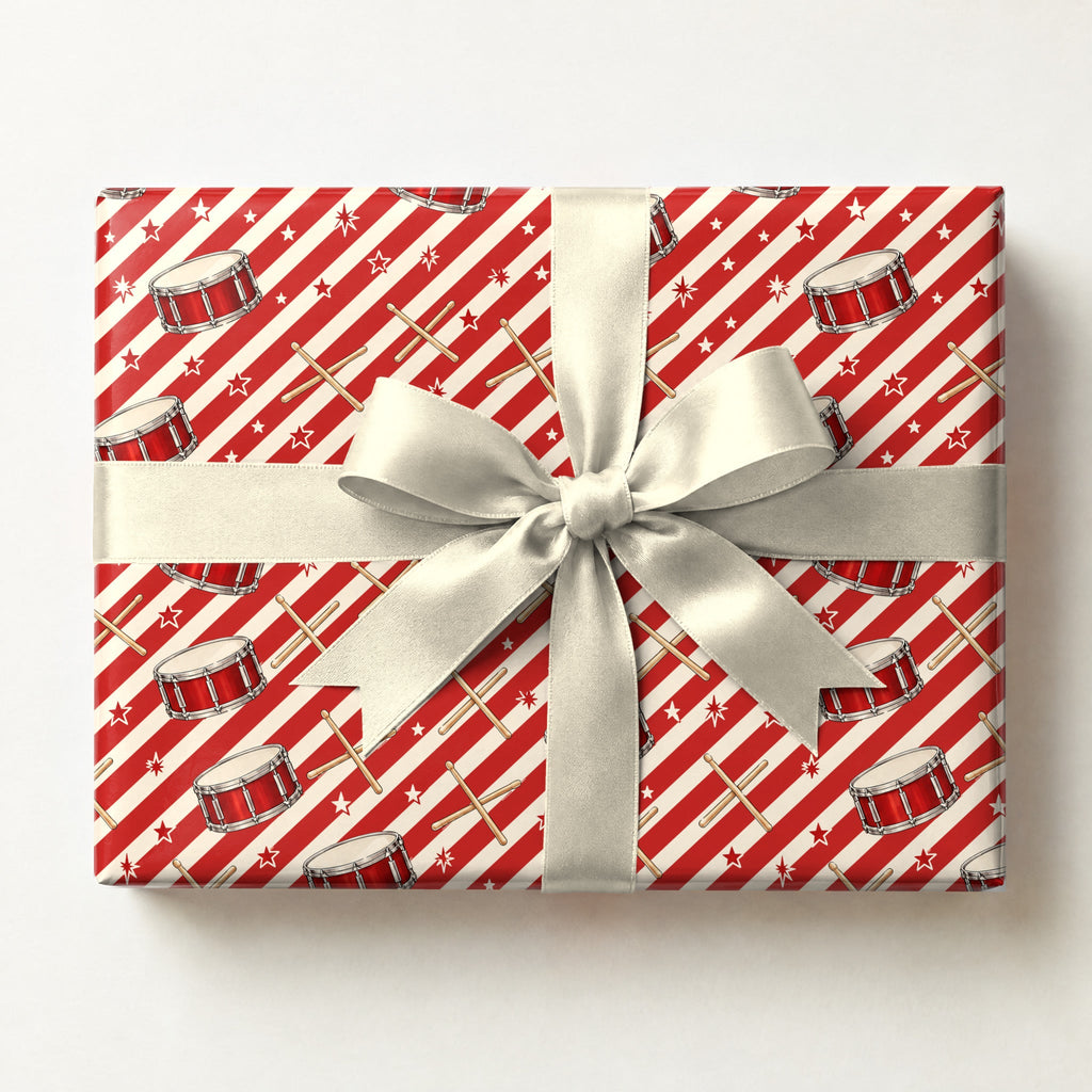 Peppermint Drumstick Stripe Wrapping Paper
