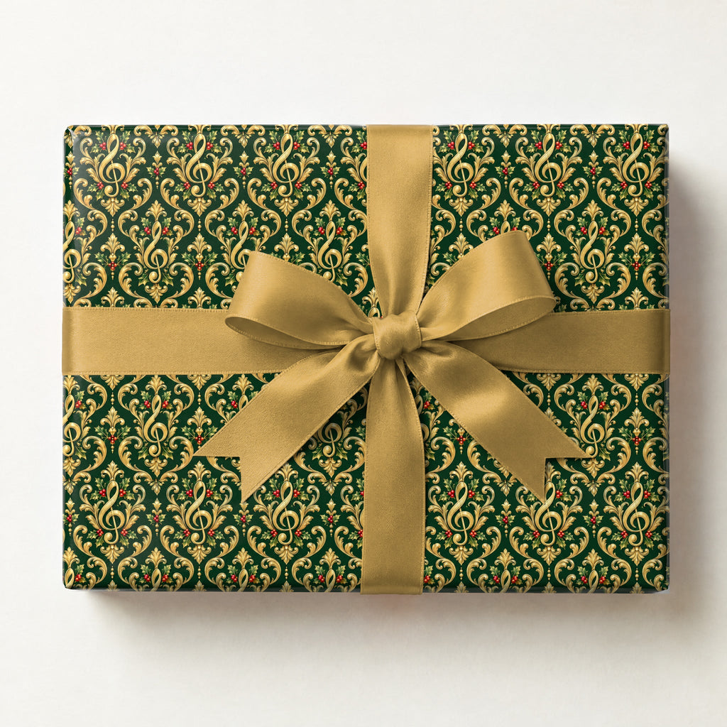 Gilded Treble Damask Wrapping Paper