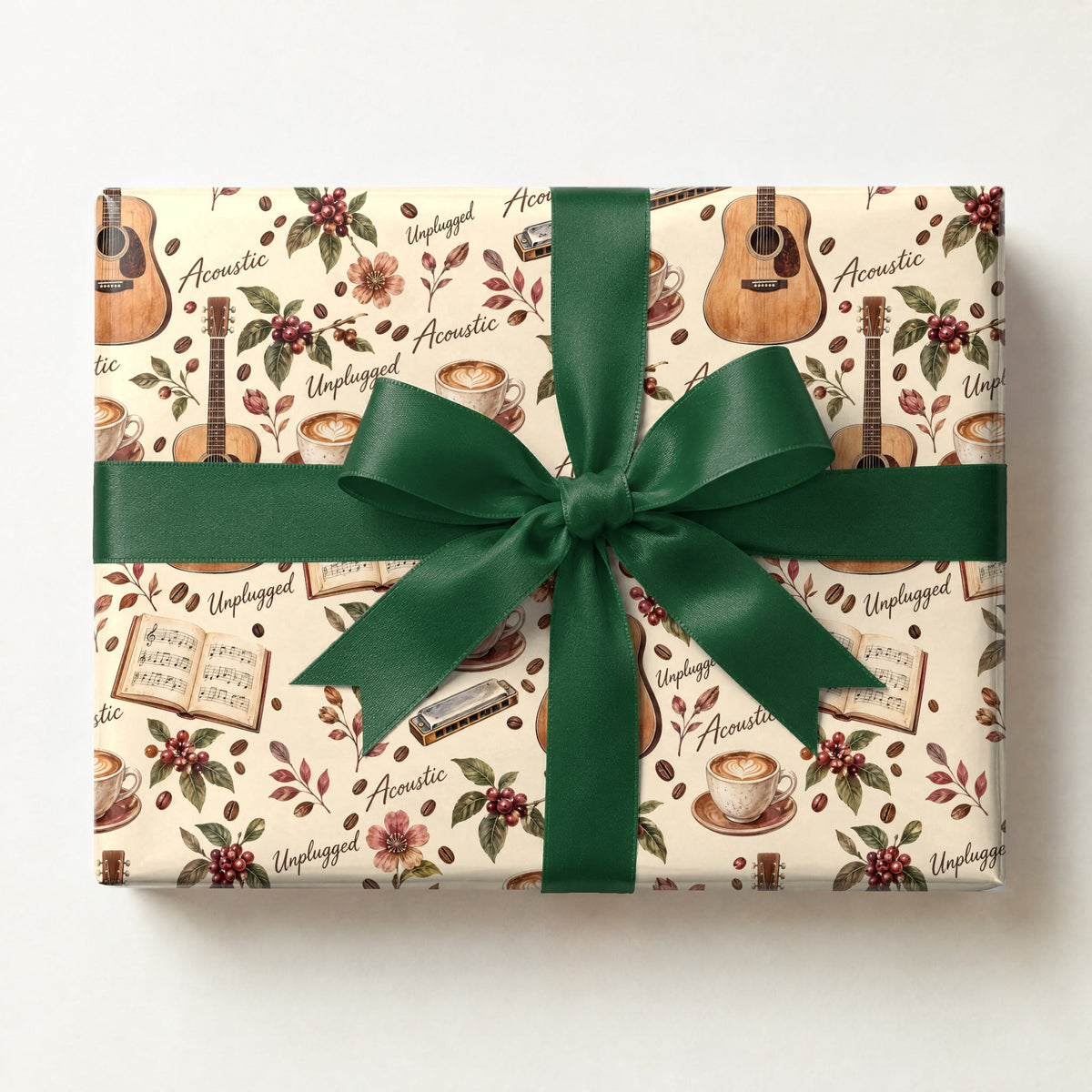 Acoustic Indie Coffeehouse Wrapping Paper