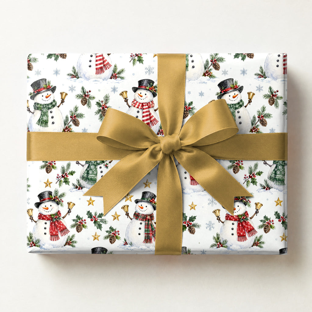 Snowman Bell Choir Wrapping Paper