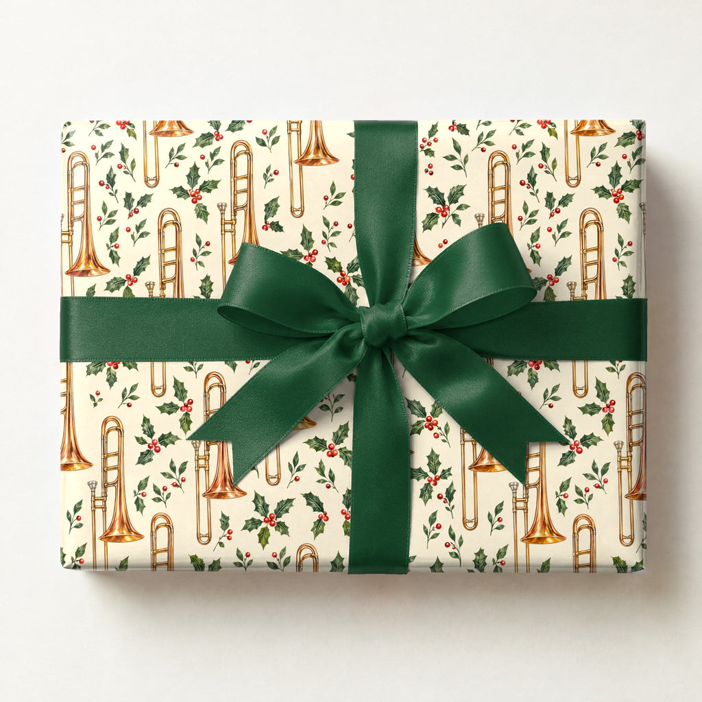 Copper Trombone Shine Wrapping Paper
