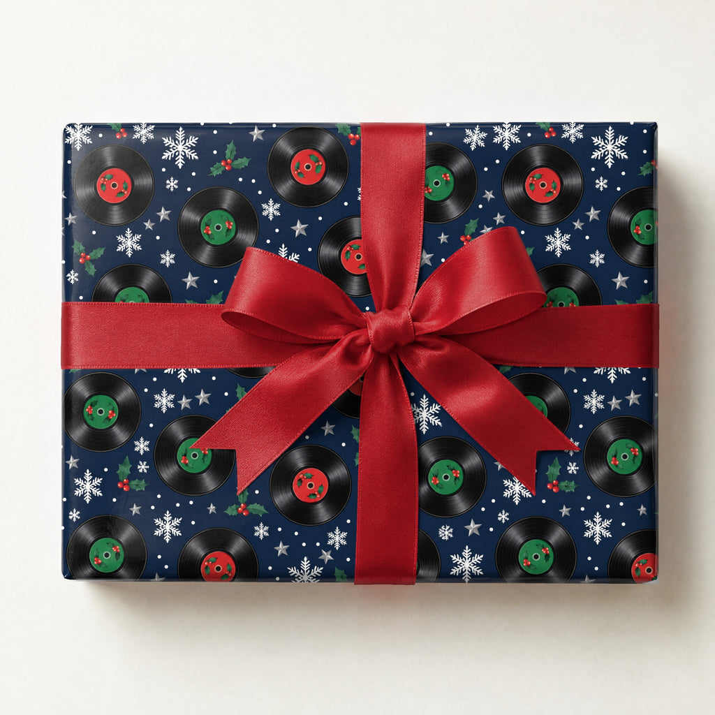 Vinyl Snowfall Christmas Wrapping Paper
