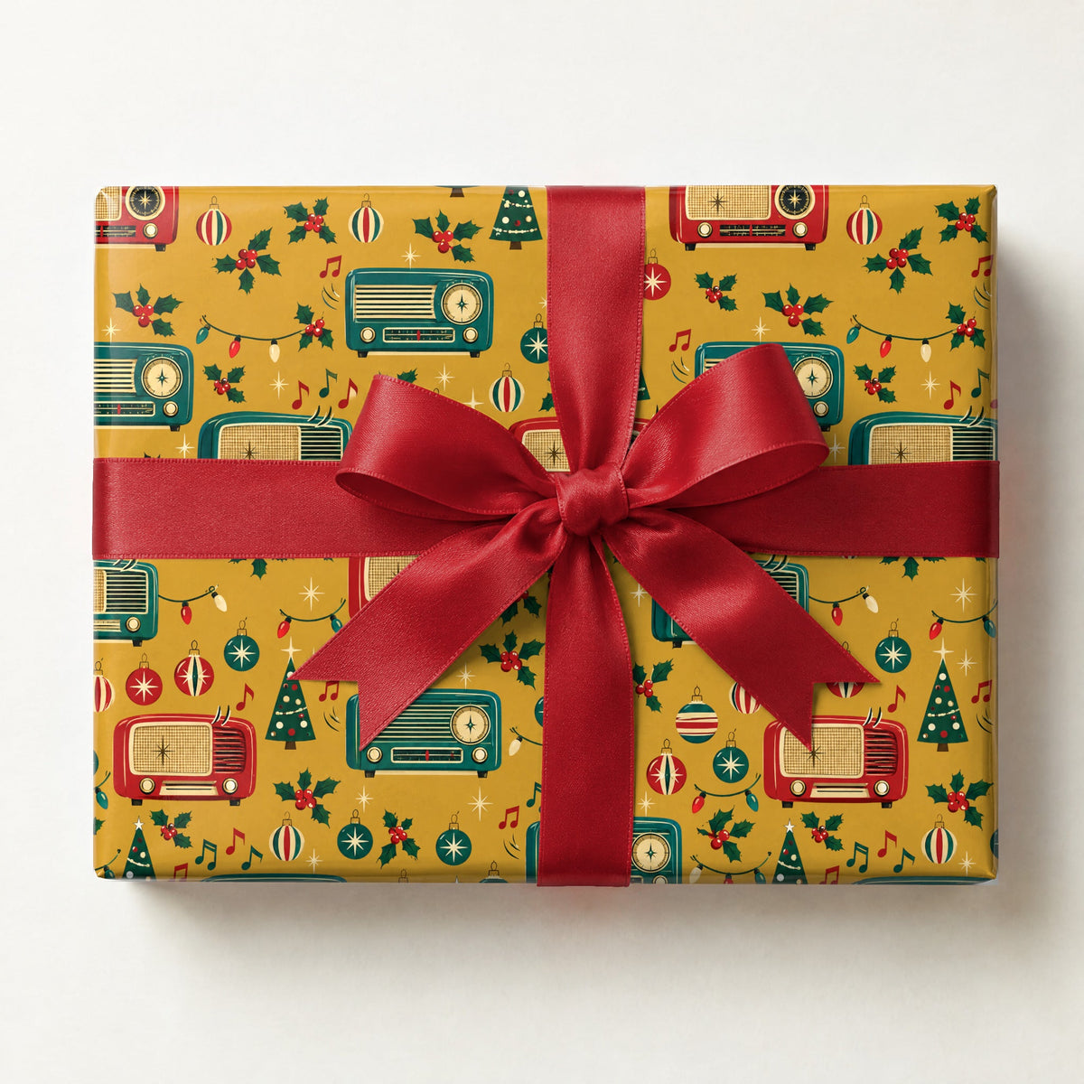 Retro Christmas Radio Wrapping Paper