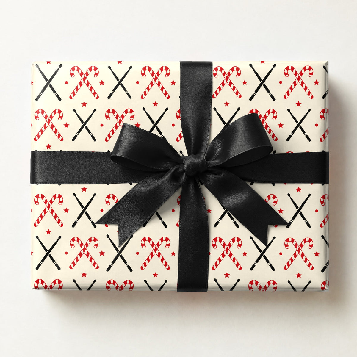 Drumstick Candy Cane Cross Wrapping Paper