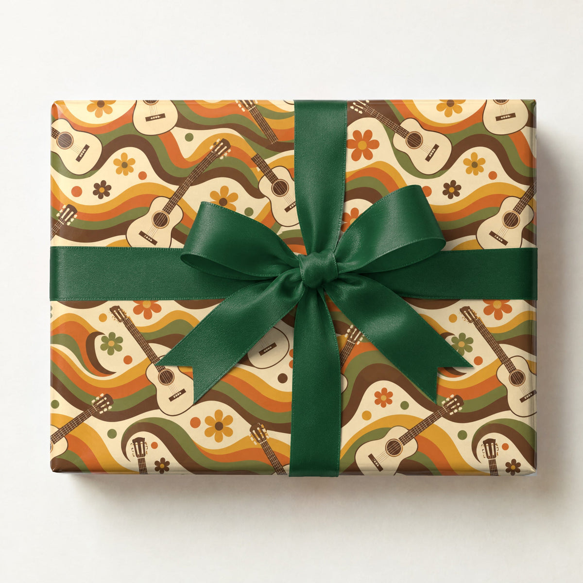 Groovy Guitar Waves Retro Wrapping Paper
