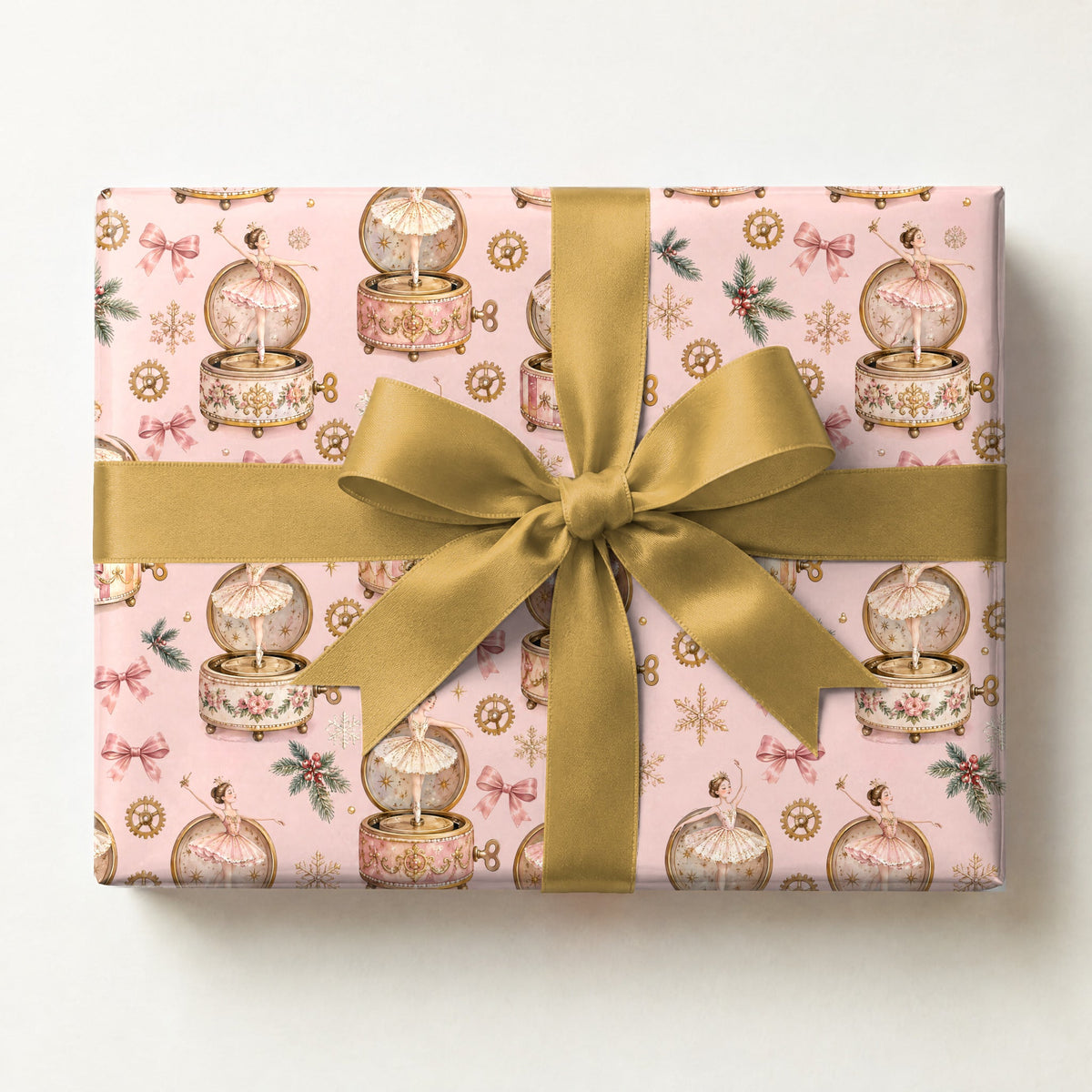 Music Box Ballerina Snow Wrapping Paper