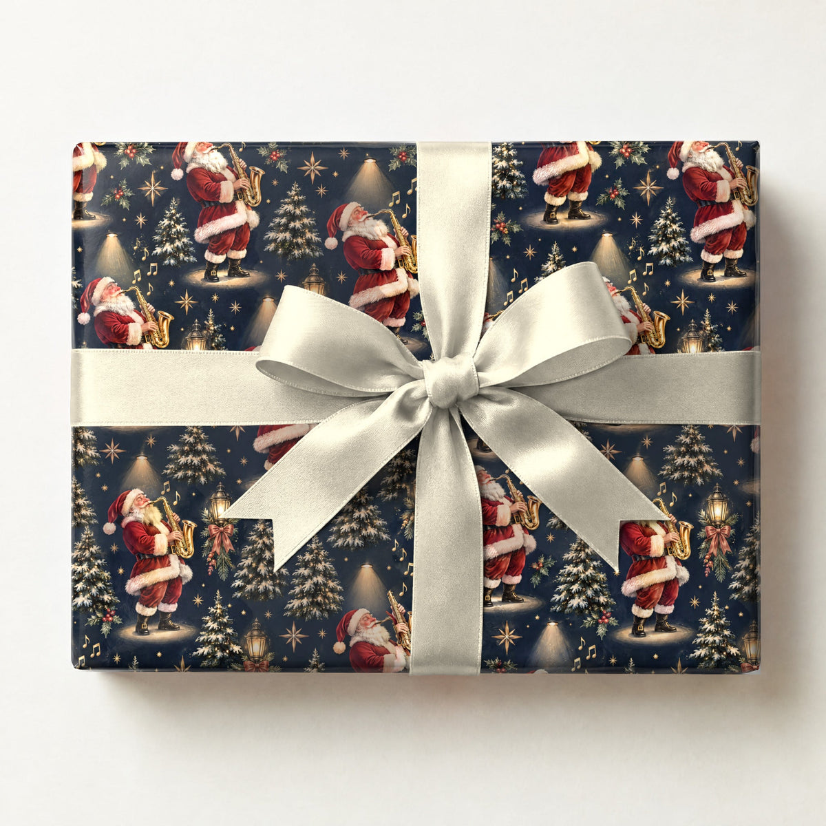 Jazz Santa Saxophone Wrapping Paper