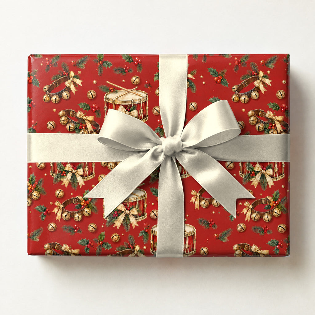 Snare and Sleigh Bells Wrapping Paper