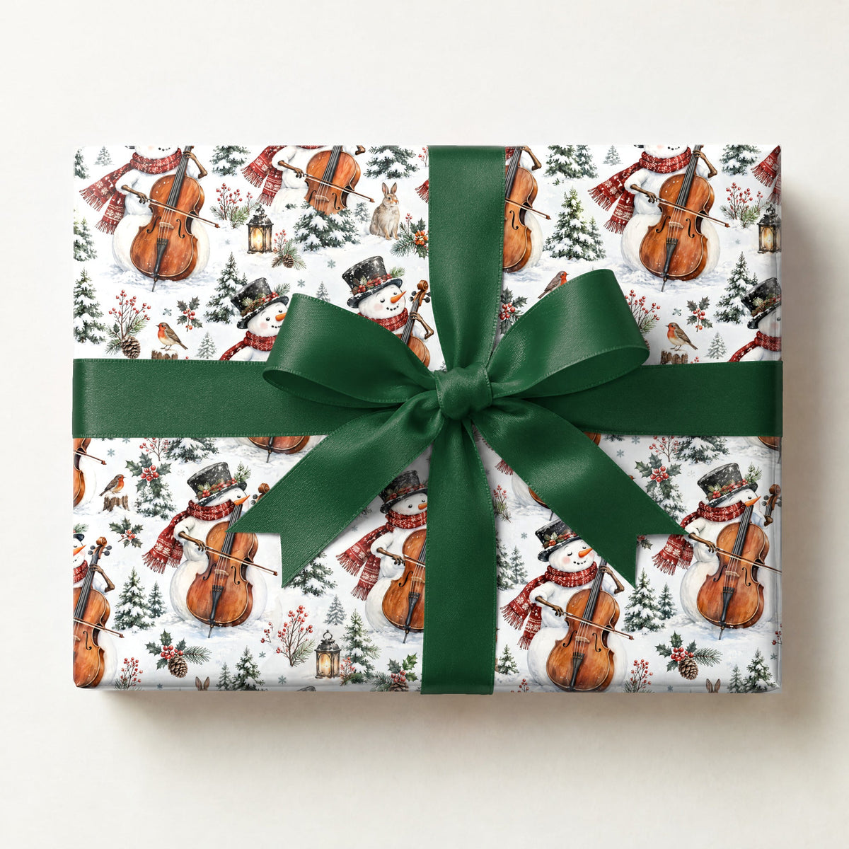Snowman Cello Serenade Wrapping Paper