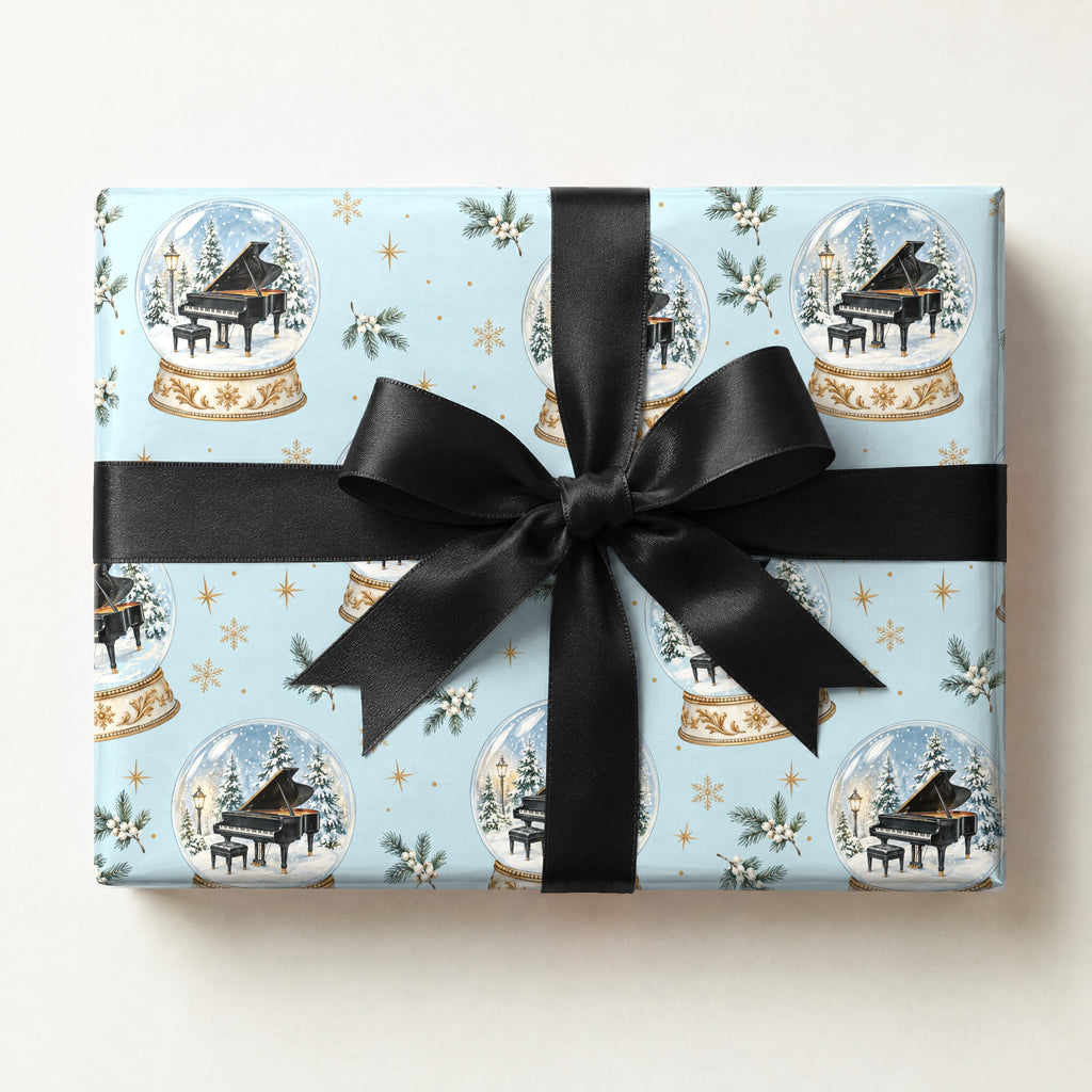 Grand Piano Snowglobe Wrapping Paper