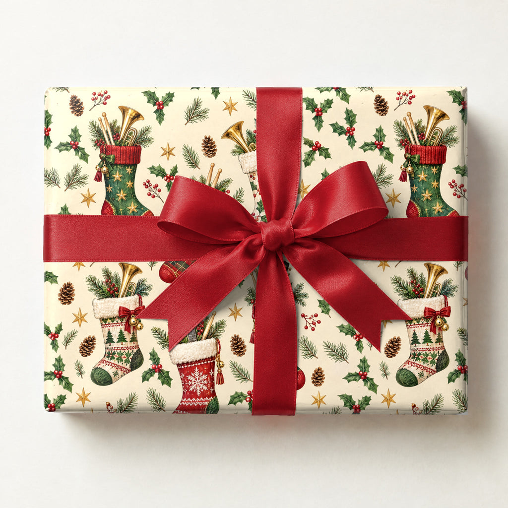 Stocking Full of Instruments Wrapping Paper