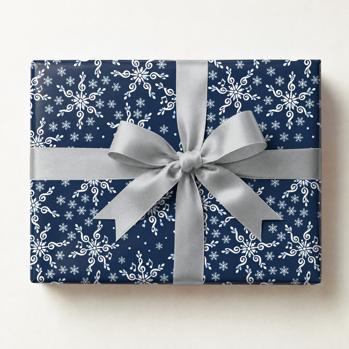 Treble Clef Snowflakes Wrapping Paper