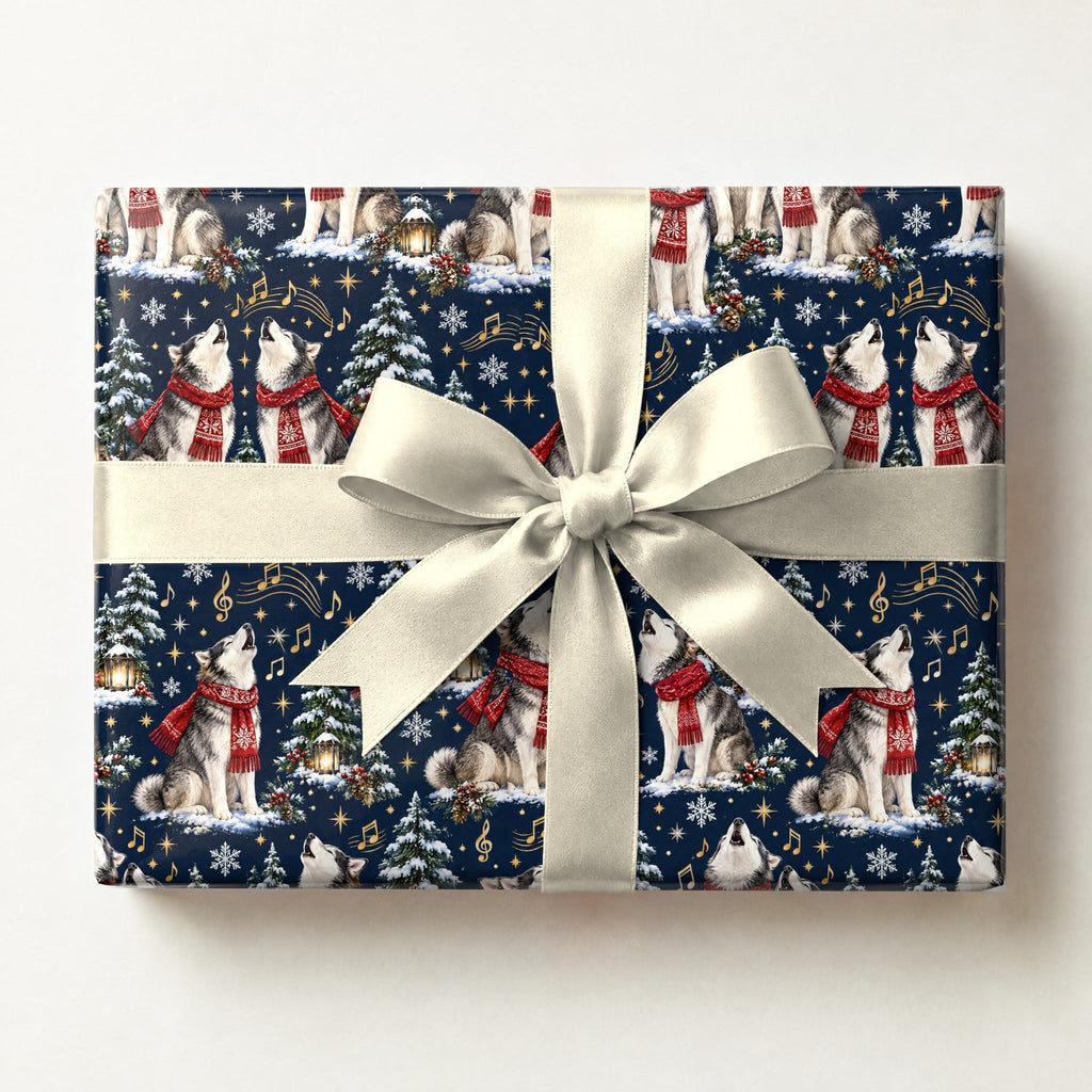 Husky Holiday Choir Wrapping Paper