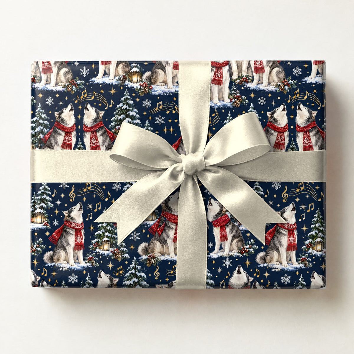 Husky Holiday Choir Wrapping Paper