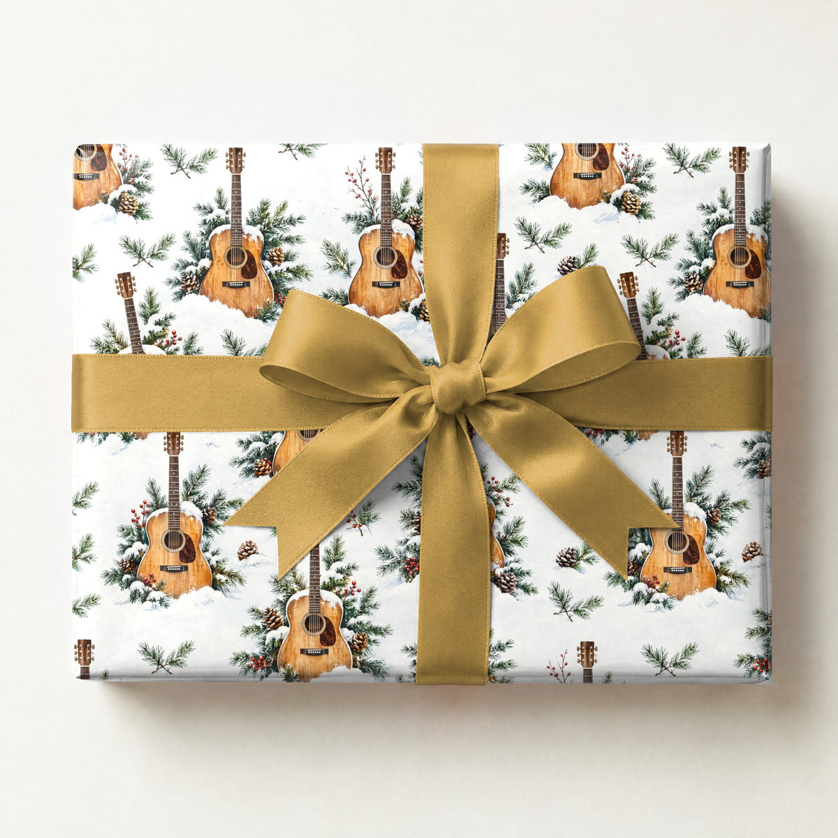 Acoustic Guitar Snowdrift Wrapping Paper