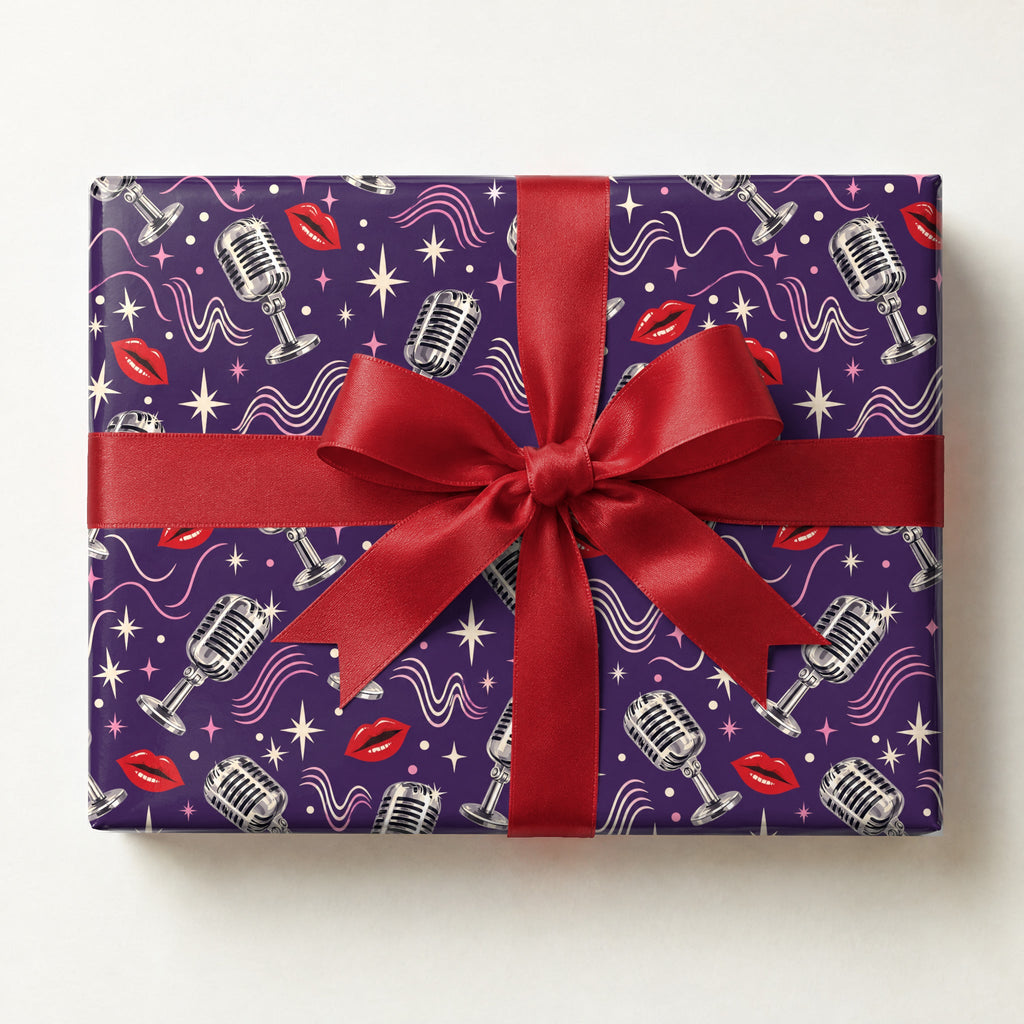 Retro Microphone Wrapping Paper