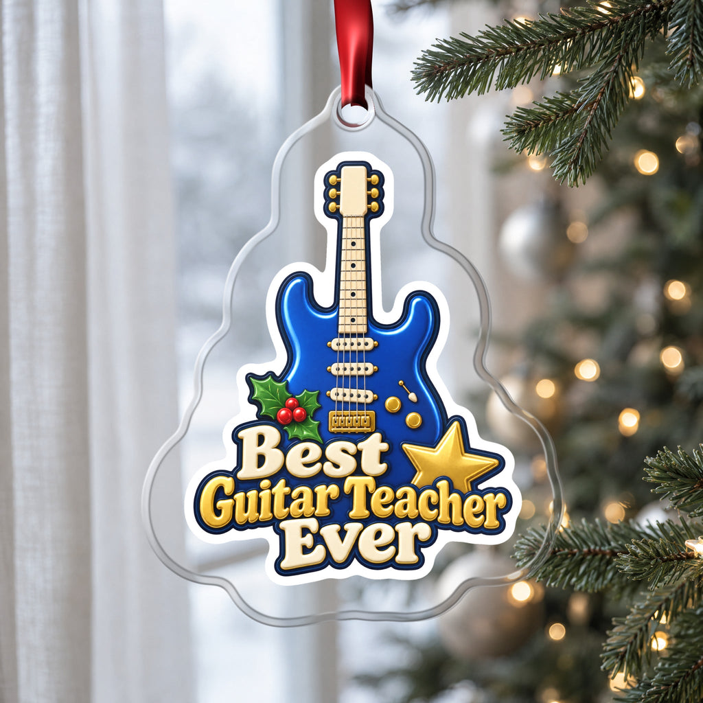 Best Guitar Teacher Ever Christmas Ornament
