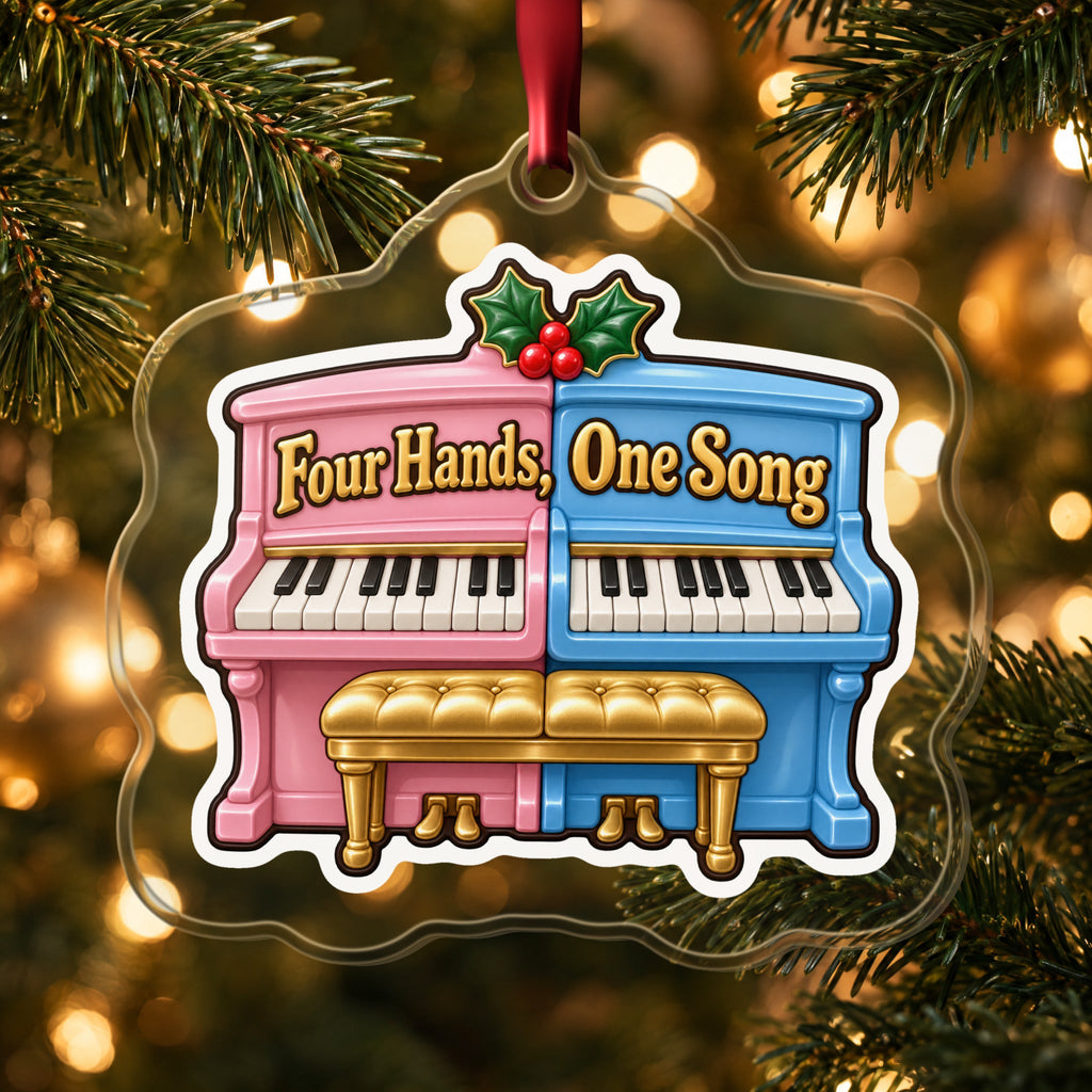 Four Hands, One Song Piano Duet Christmas Ornament