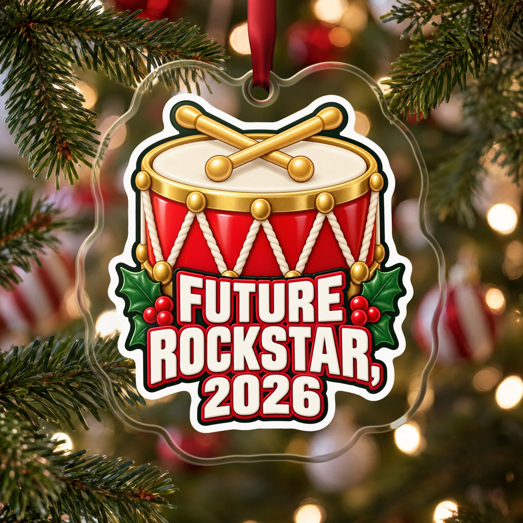 Future Rockstar 2026 Toy Drum Christmas Ornament