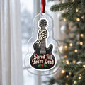 Shred Till You're Dead Skeleton Guitar Christmas Ornament