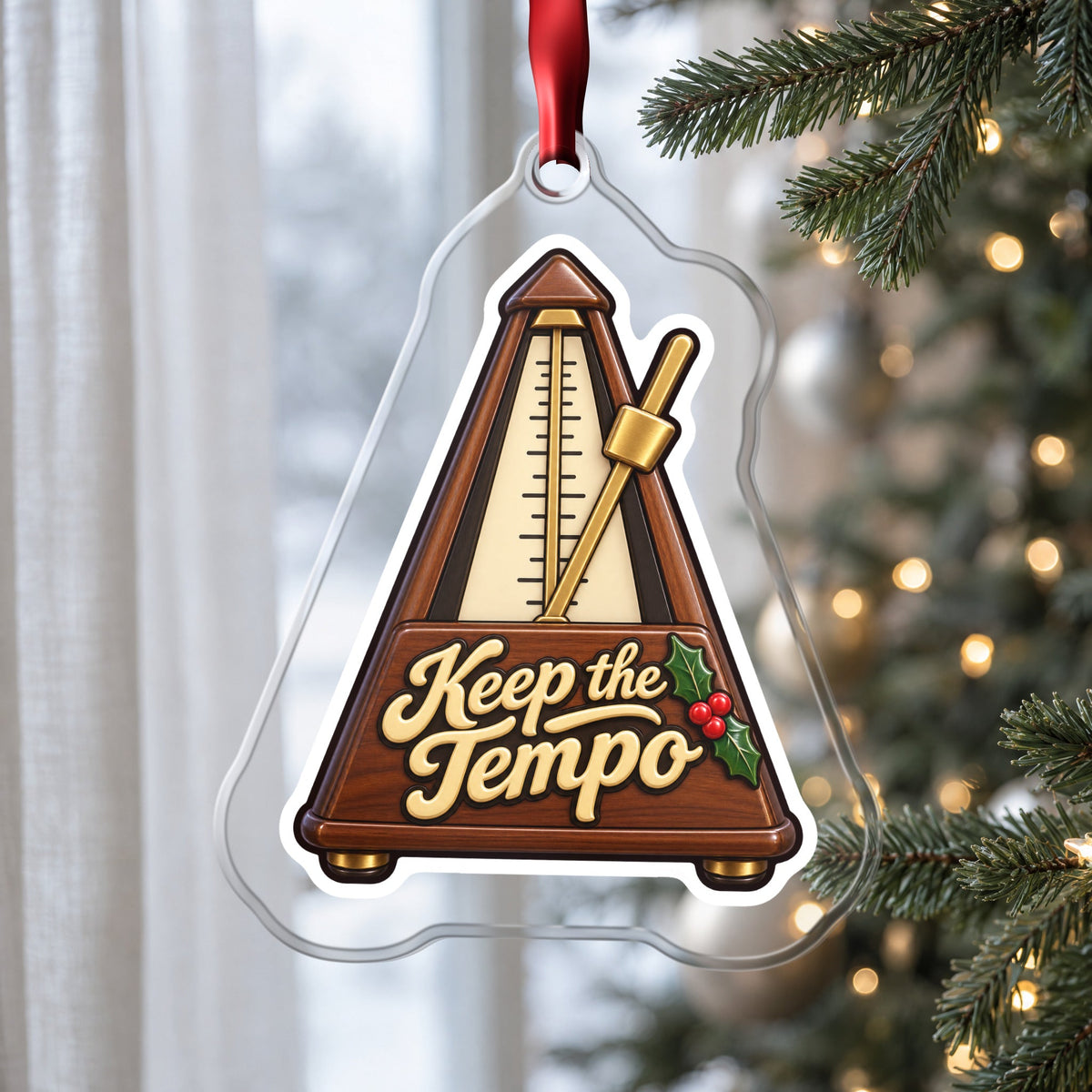 Keep the Tempo Metronome Christmas Ornament