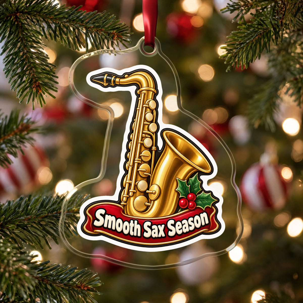 Smooth Sax Season Saxophone Christmas Ornament