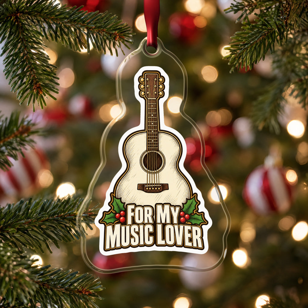 For My Music Lover Acoustic Guitar Christmas Ornament