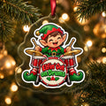 Elfin' Out on Drums Elf Drummer Christmas Ornament