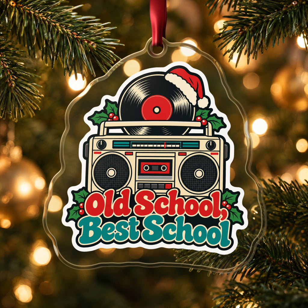 Old School, Best School Boombox Christmas Ornament