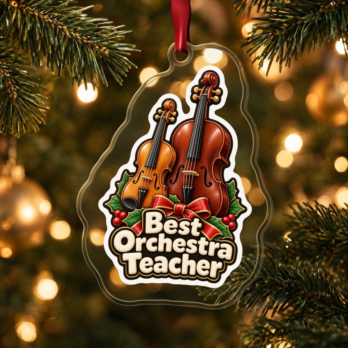 Best Orchestra Teacher Christmas Ornament