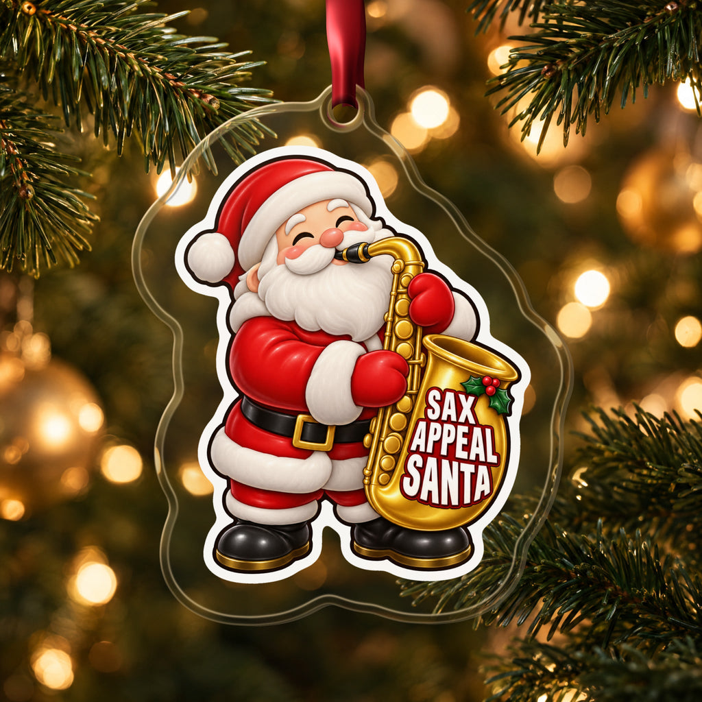 Sax Appeal Santa Saxophone Christmas Ornament