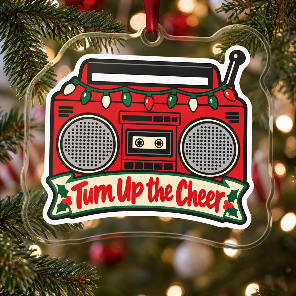 Turn Up the Cheer Boombox Christmas Ornament