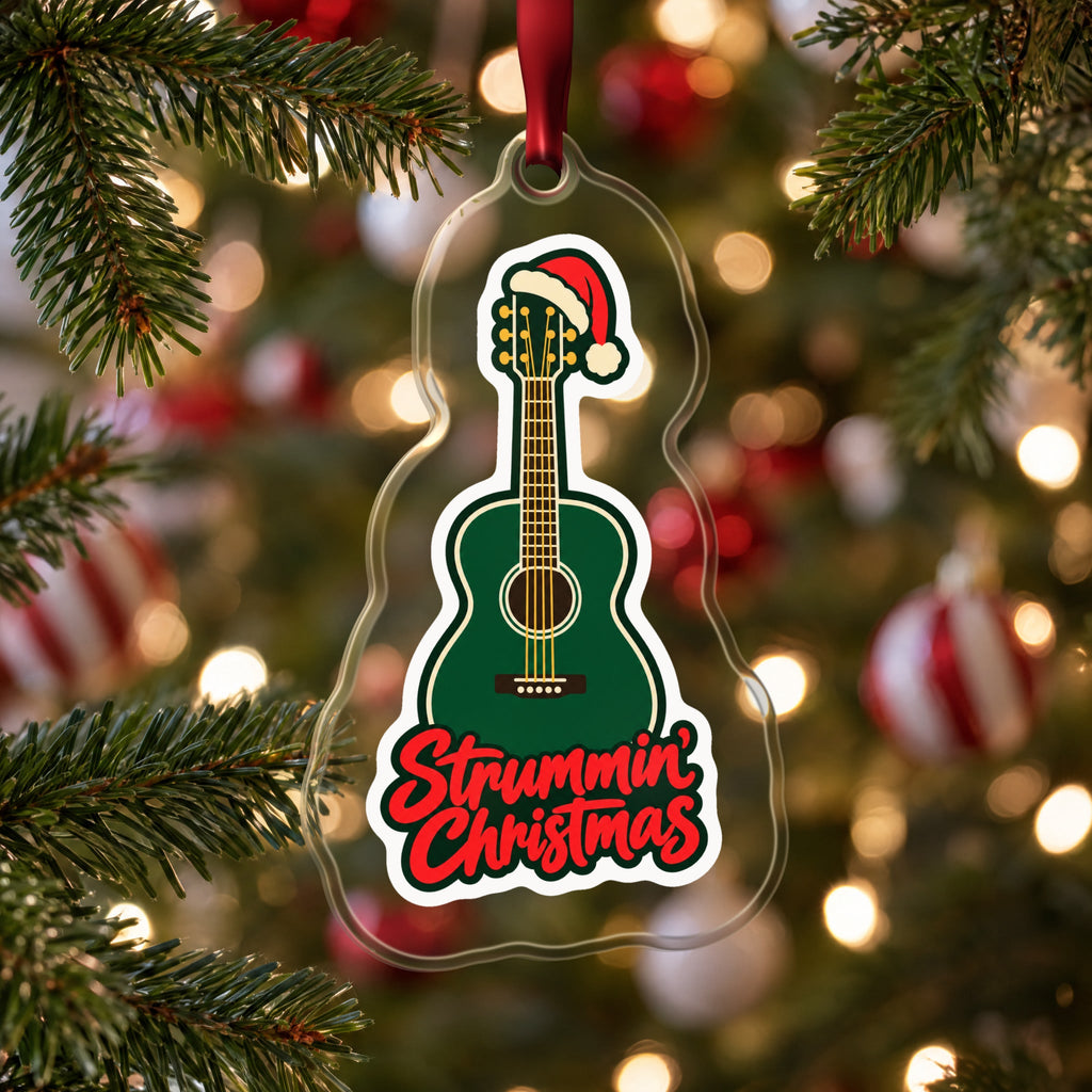 Strummin' Christmas Acoustic Guitar Ornament