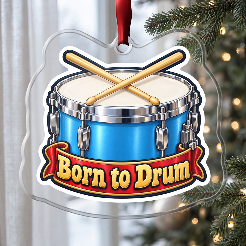 Born to Drum Snare Drum Christmas Ornament