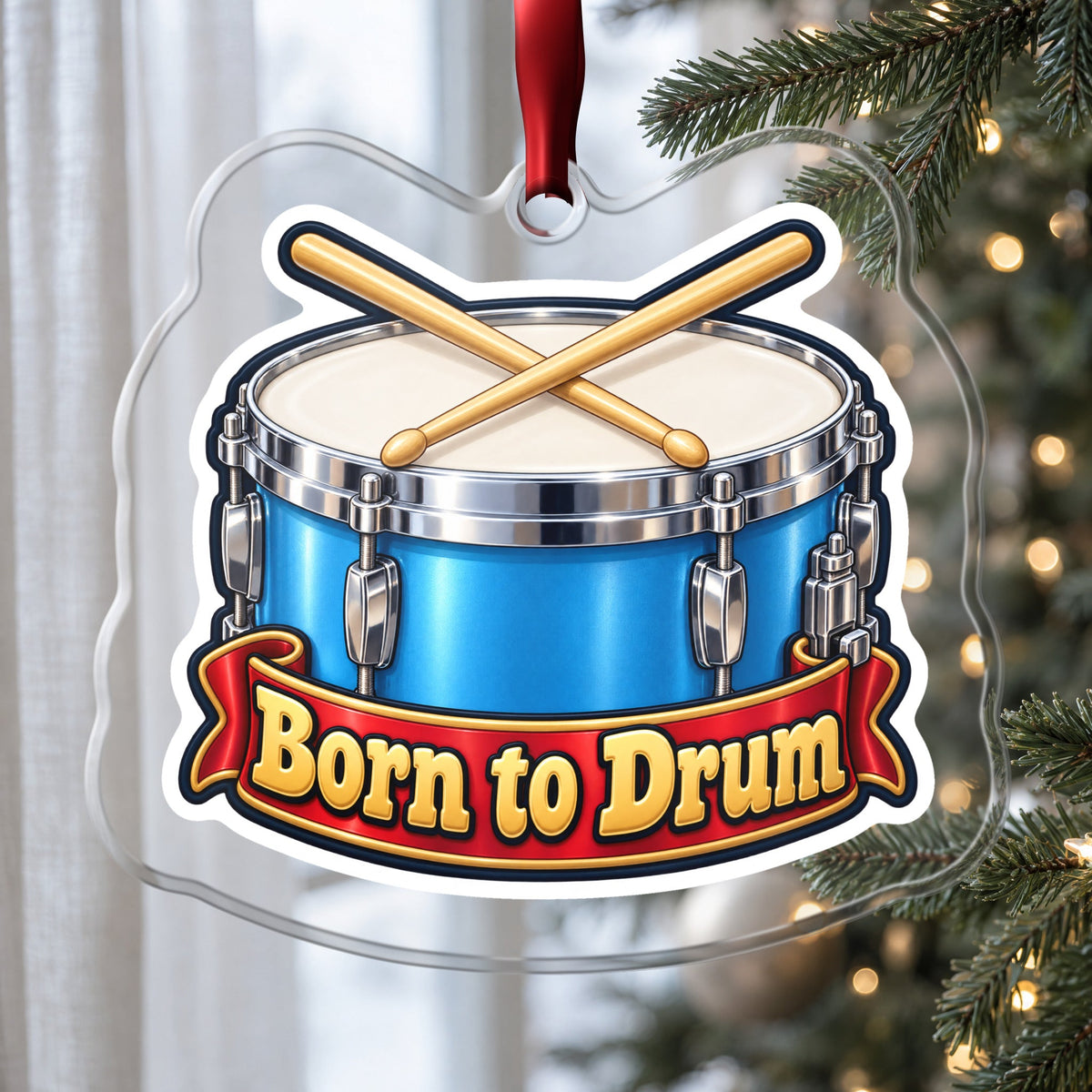 Born to Drum Snare Drum Christmas Ornament