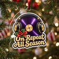 On Repeat Vinyl and Headphones Christmas Ornament