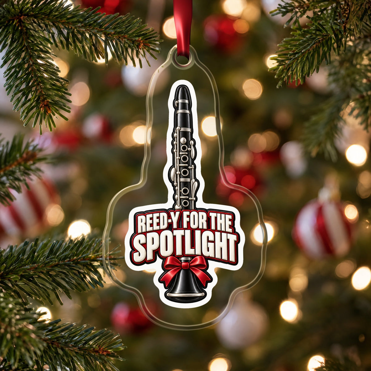 Reed-y for the Spotlight Clarinet Christmas Ornament