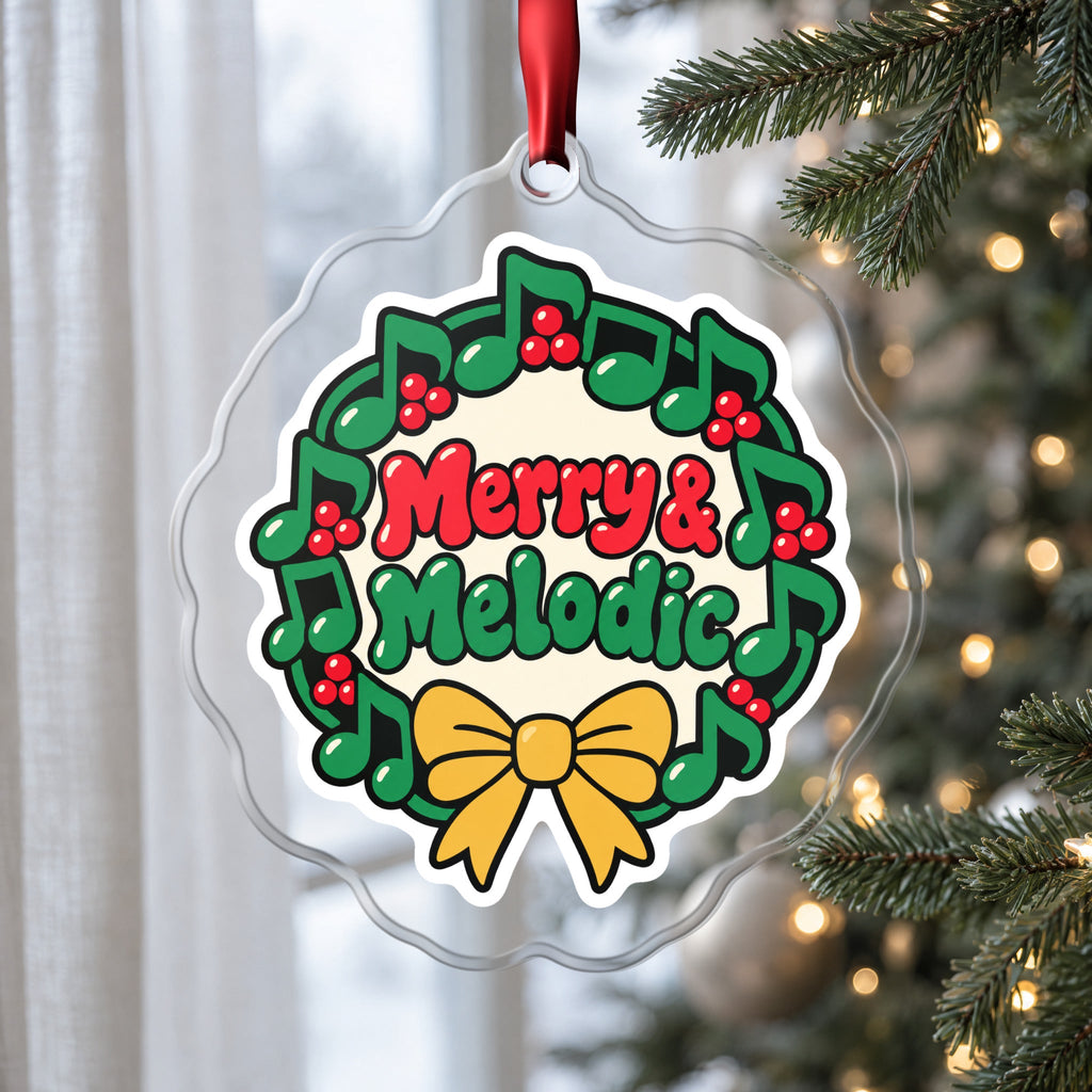 Merry & Melodic Music Note Wreath Christmas Ornament
