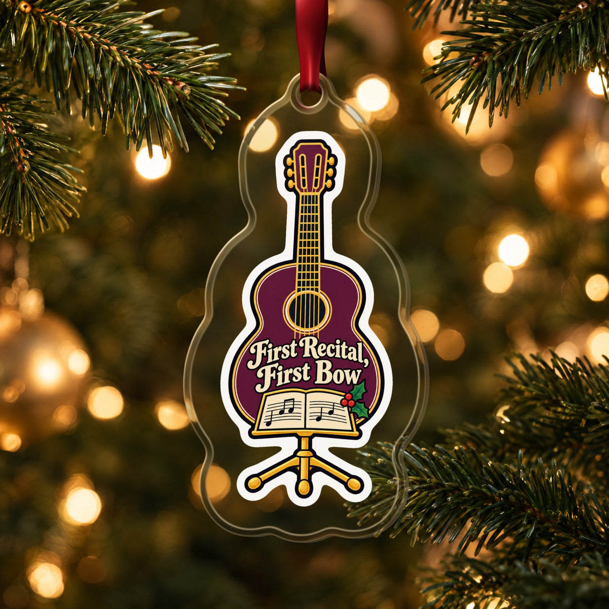 First Recital Acoustic Guitar Christmas Ornament