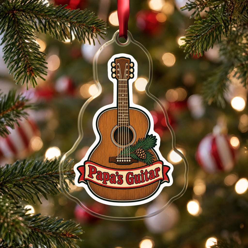 Papa's Guitar Christmas Ornament for Grandpa
