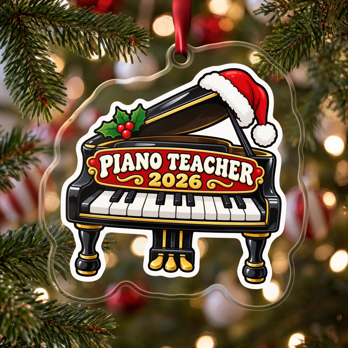 Piano Teacher 2026 Christmas Ornament