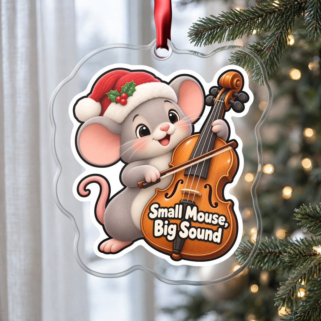Small Mouse, Big Sound Cello Christmas Ornament