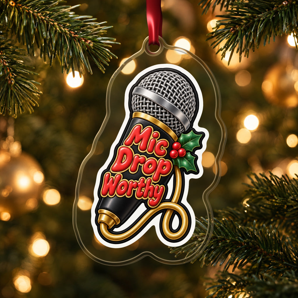 Mic Drop Worthy Microphone Christmas Ornament