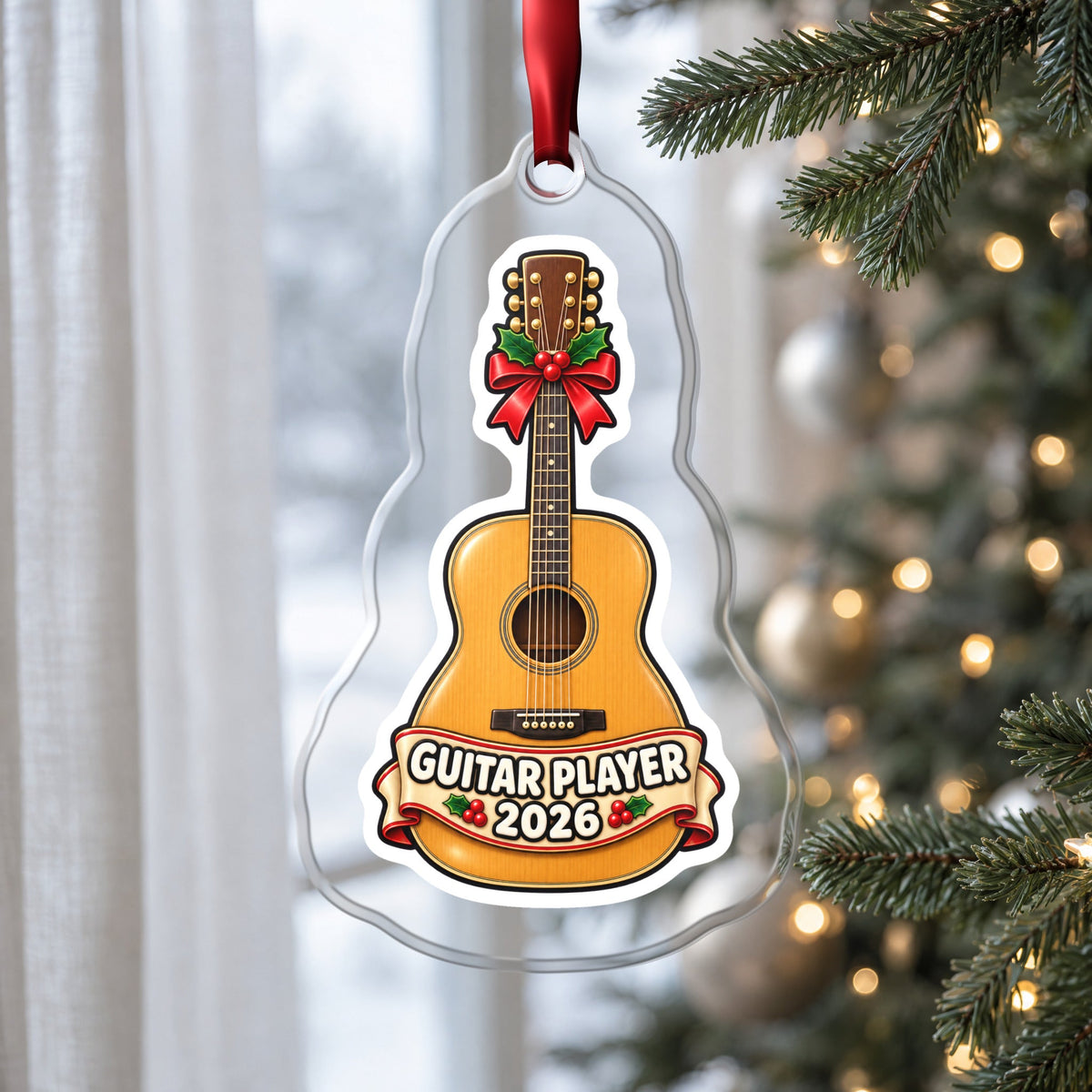 Guitar Player 2026 Christmas Ornament
