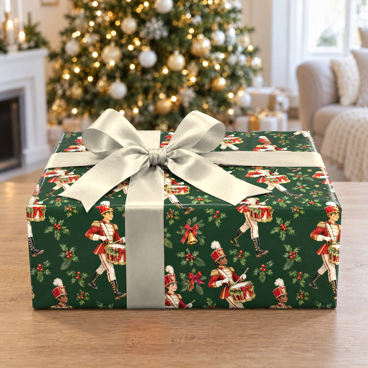 Tinsel Drumline March Wrapping Paper