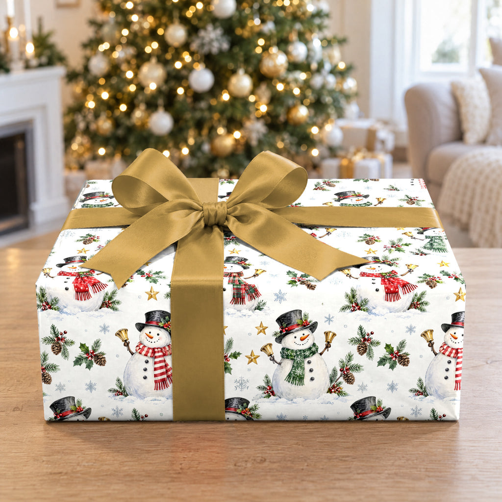 Snowman Bell Choir Wrapping Paper