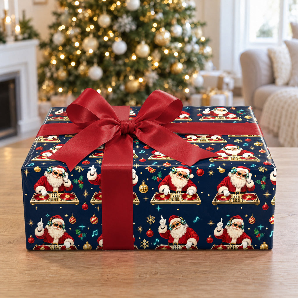 DJ Santa Turntables Wrapping Paper