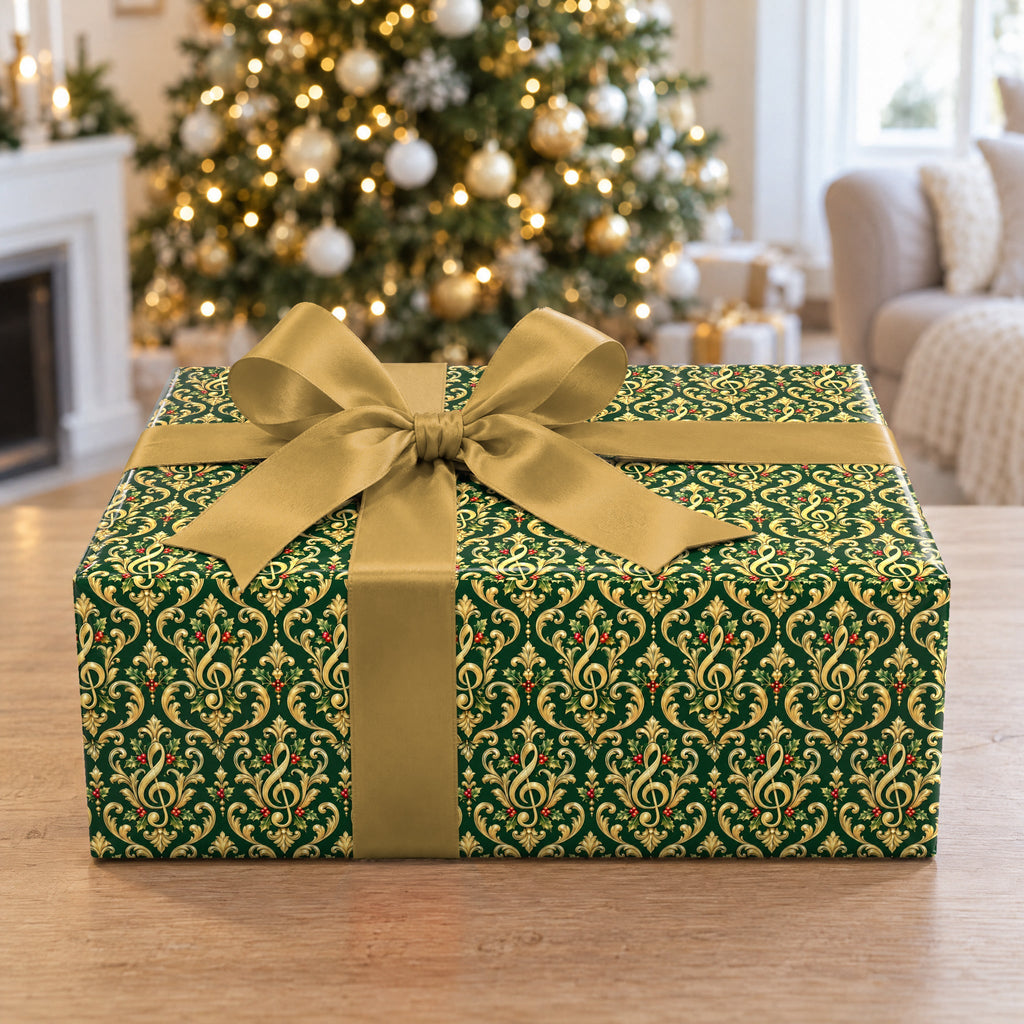 Gilded Treble Damask Wrapping Paper